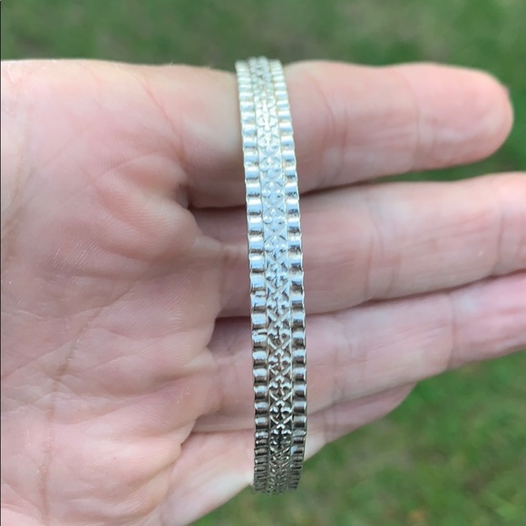 Vintage Sterling Silver Safran Bangle Bracelet - Picture 8 of 15